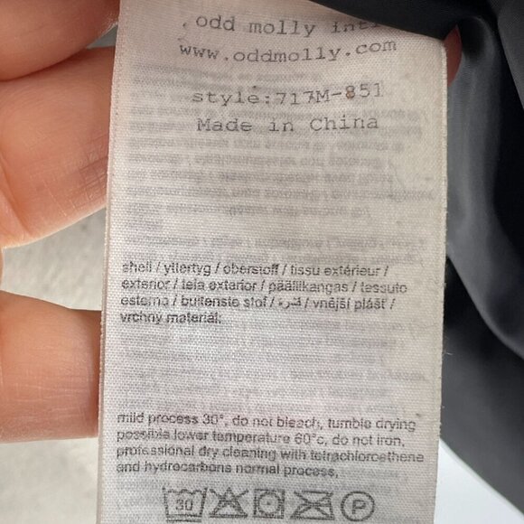 Odd Molly Black Downfall Quilted Winter Puffer Jacket Two Way Zip 851 Small - Picture 12 of 13